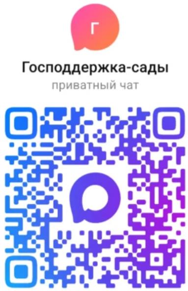 QR-код чата «Господдержка-сады» на платформе MAX